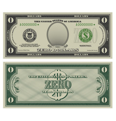 Zero Dollars Banknote Gray Obverse And Green