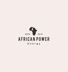 Africa Power Energy Logo Hipster Retro Vintage