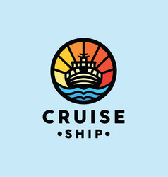 Cruise Ship Logo Silhouette Transportation Icon