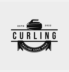 Curling Sport Logo Stone Badge Emblem