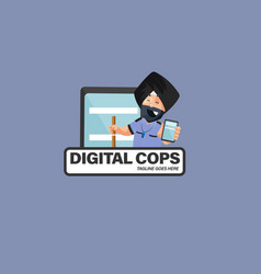 Digital Cops Indian Mascot Logo