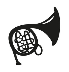 French Horn On White Background