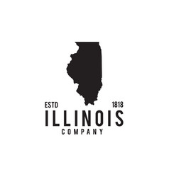 Illinois State Map Outline Logo Design