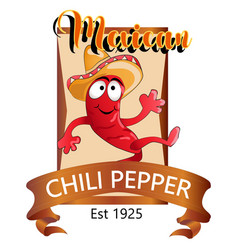 Mexican Chili Pepper Retro Mascot