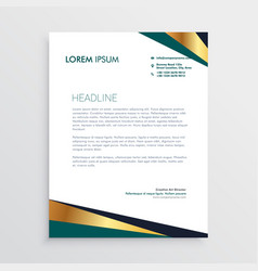 Modern Geometric Golden Letterhead Design