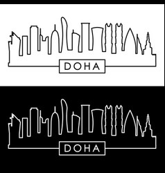 Doha Skyline Linear Styledoha City Single Line