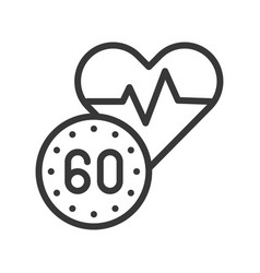 Heart And 60 Sec Sign Outline Icon Signal