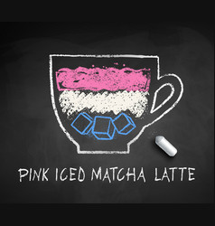 Sketch Iced Pink Matcha Latte