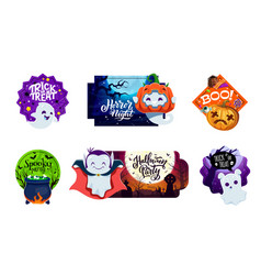 Halloween Holiday Stickers With Funny Characters