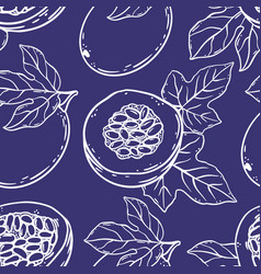 Passion Fruit Pattern Tropical Sketch Violet