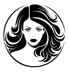 Women Short Hair Style Icon Logo