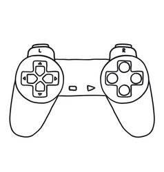 Game Controller In Hand-drawn Outline Doodle Style