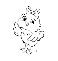 Cute Chicken Coloring Page For Kids