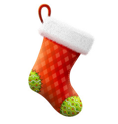 Empty Christmas Stocking Isolated On White