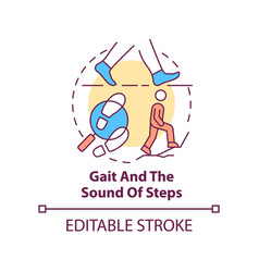 Gait And Sound Of Steps Concept Icon