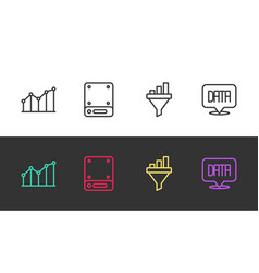 Set Line Pie Chart Infographic Server Sales