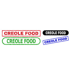 Creole Food Rectangle Watermarks With Distress