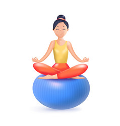 Meditation 3d Happy Calm Woman