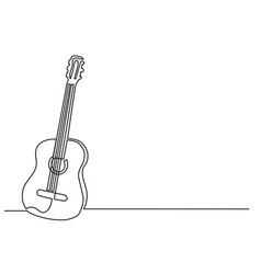 Continuous Line Drawing Of A Guitar