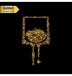 Gold Glitter Icon Of Iv Drip Isolated