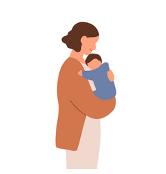 Mom Holding Newborn Baby Woman Mother With Infant