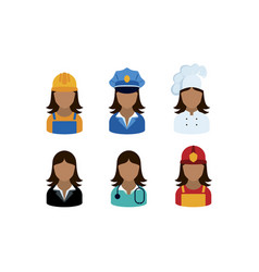 Professional African Women Occupation Icon Set