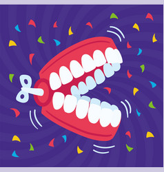 Isolated Teeth Funny Toy April Fool Day Template