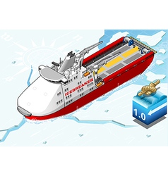 Isometric Icebreaker Ship Breaking The Ice