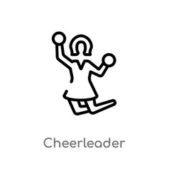 Outline Cheerleader Icon Isolated Black Simple