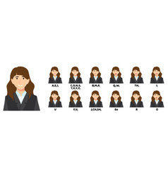 Cartoon Business Woman Avatar Set