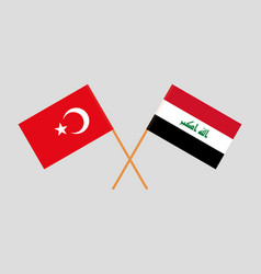 Crossed Flags Of Iraq And Turkey