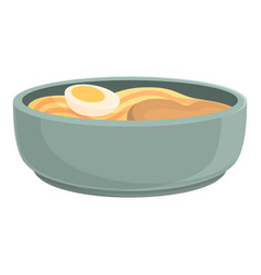 Egg Ramen Icon Cartoon Japanese Food