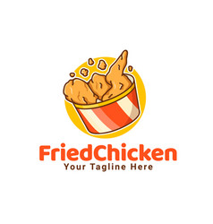 Fried Chicken Cartoon Draw Logo