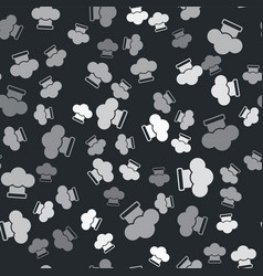 Grey Chef Hat Icon Isolated Seamless Pattern