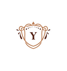 Luxury Y Initial Logo Frame Symbol