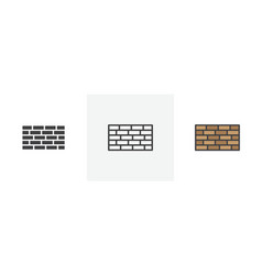 Wall Icon Set Brick And Concrete Wall Symbol Fire