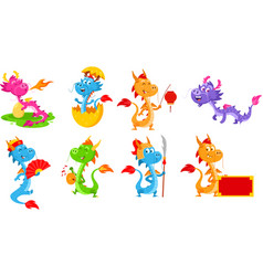 Cute Chinese Dragon Cartoon Characters