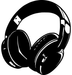 Headphones - Black And White Isolated Icon