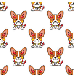 Cartoon Corgi Dog With Halloween Costume Seamless