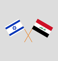 Crossed Flags Of Iraq And Israel