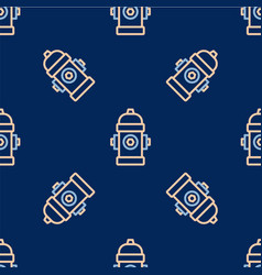 Line Fire Hydrant Icon Isolated Seamless Pattern