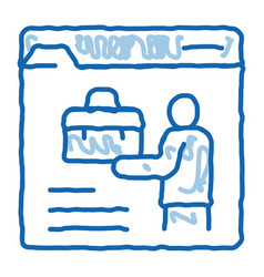 Person Resume Information Folder Doodle Icon Hand