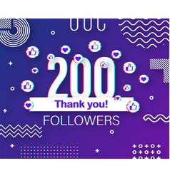 Thank You 200 000 Followers Numbers Glitch Style