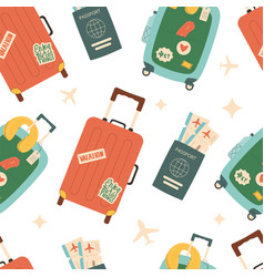 Travel Seamless Pattern Luggage And Passport