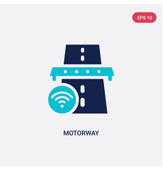 Two Color Motorway Icon From Artificial