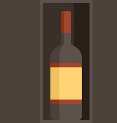 Gift Wine Bottle Icon Flat Isolated