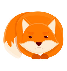 Sad Fox Icon Cartoon Style