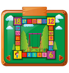 Boardgame Template With Kid And Swing