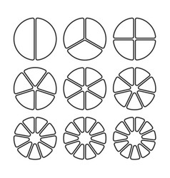 Circle Segments Set Various Number Of Sectors