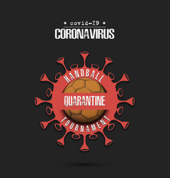 Coronavirus Sign With Handball Ball